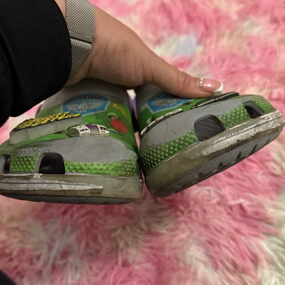 CROCS Kids Water Shoes - Green and Purple